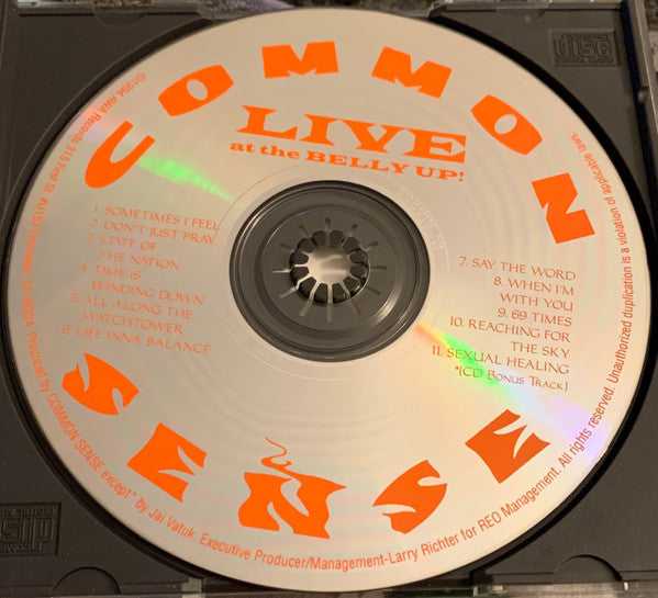 Common Sense (3) : Live! At The Belly Up (CD, Album)