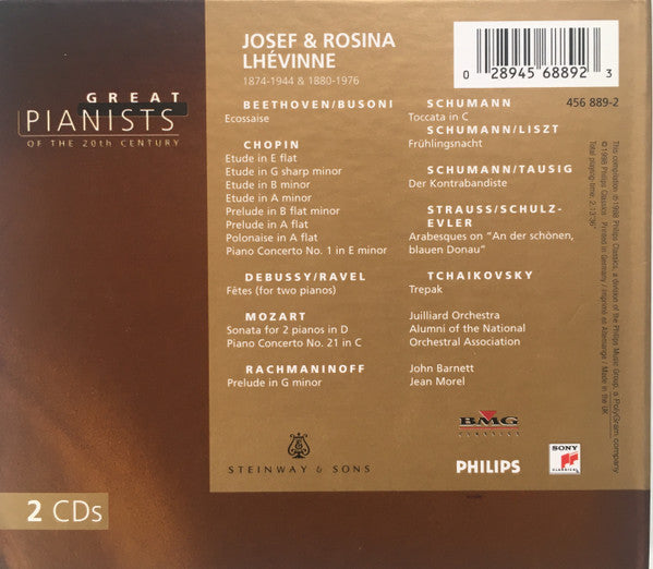 Josef Lhevinne & Rosina Lhévinne : Jozef & Rosina Lhévinne (2xCD, Comp)