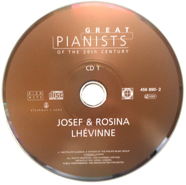 Josef Lhevinne & Rosina Lhévinne : Jozef & Rosina Lhévinne (2xCD, Comp)