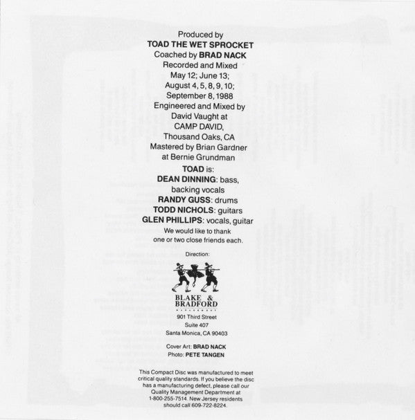 Toad The Wet Sprocket : Bread And Circus (CD, RP)
