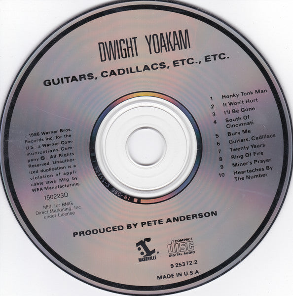 Dwight Yoakam : Guitars, Cadillacs, Etc., Etc. (CD, Album, Club, RE, BMG)