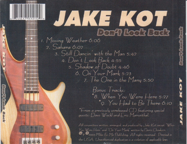 Jake Kot : Don't Look Back (CDr, Album)
