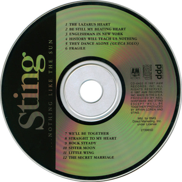 Sting : ...Nothing Like The Sun (CD, Album, Club)