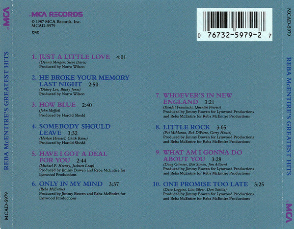 Reba McEntire : Greatest Hits (CD, Comp, Club, RE)