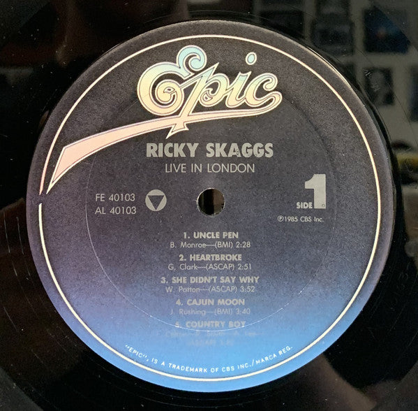 Ricky Skaggs : Live In London (LP, Album, Car)