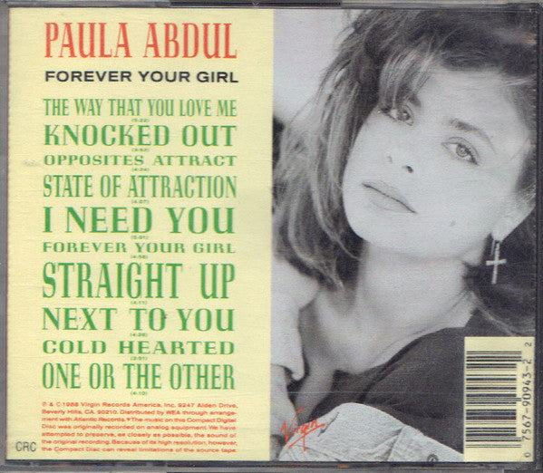 Paula Abdul : Forever Your Girl (CD, Album, Club, CRC)