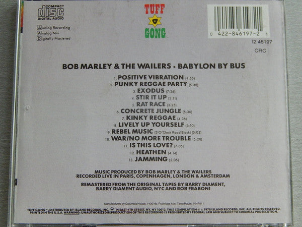Bob Marley & The Wailers : Babylon By Bus (CD, Album, Club, RM)