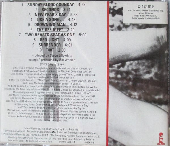 U2 : War (CD, Album, Club, RE)