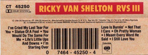 Ricky Van Shelton : RVS III (Cass, Album, Dol)