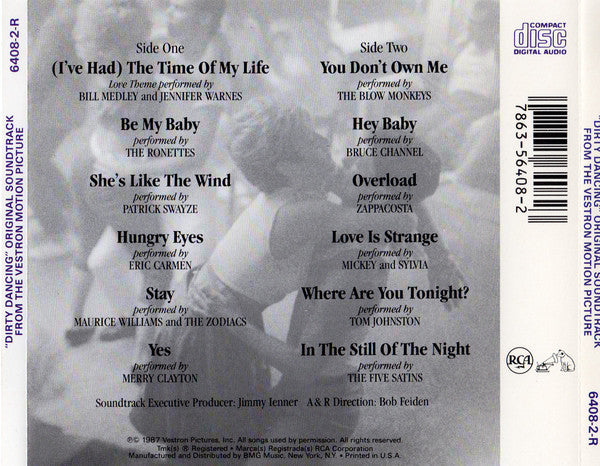 Various : Dirty Dancing (Original Soundtrack From The Vestron Motion Picture) (CD, Comp, Den)