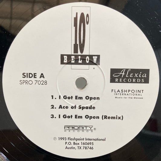 10 Degrees Below : I Got Em Open (12")