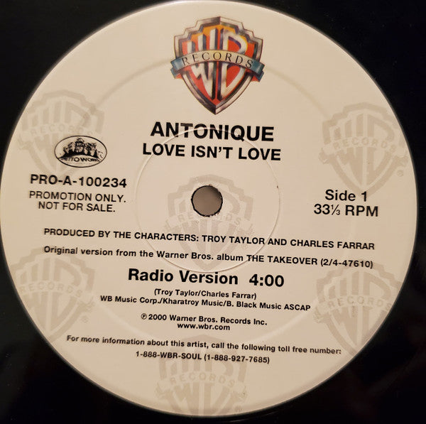 Antonique Smith : Love Isn't Love (12", Single, Promo)