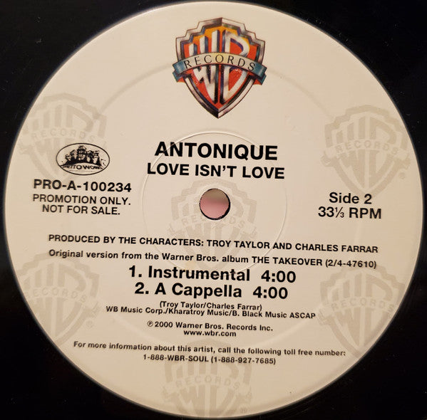 Antonique Smith : Love Isn't Love (12", Single, Promo)