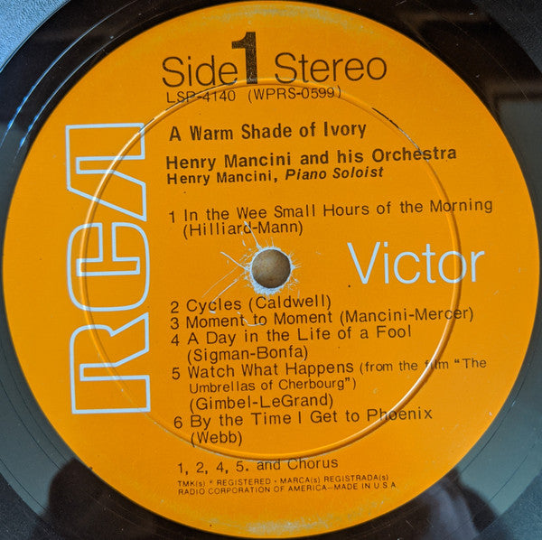 Henry Mancini And His Orchestra And Chorus : A Warm Shade Of Ivory (LP, Album, Hol)