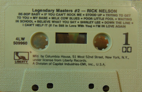 Ricky Nelson (2) : Legendary Masters #2 (Cass, Comp, Club)