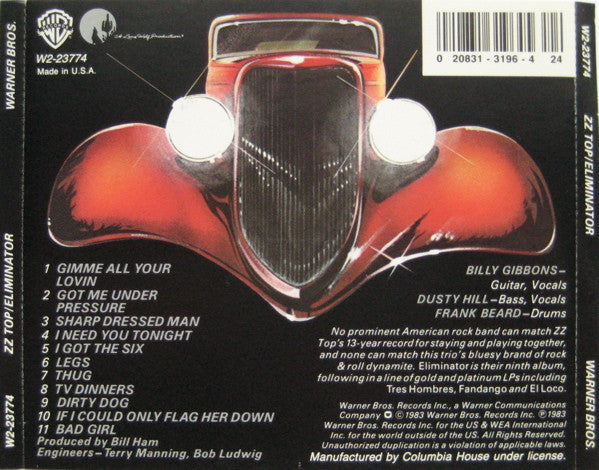 ZZ Top : Eliminator (CD, Album, Club, RE)