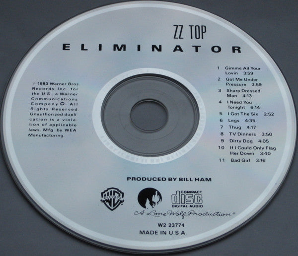 ZZ Top : Eliminator (CD, Album, Club, RE)