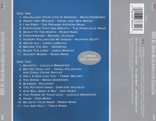 Various : Above All - Ultimate Worship Anthems Of The Christian Faith (2xCD, Comp)