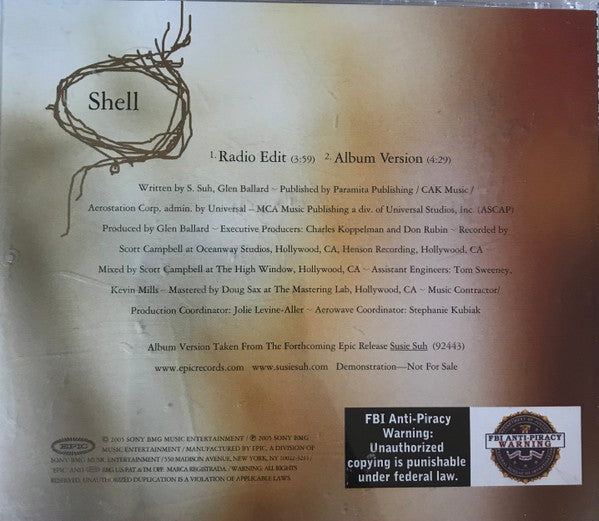 Susie Suh : Shell (CD, Single, Promo)
