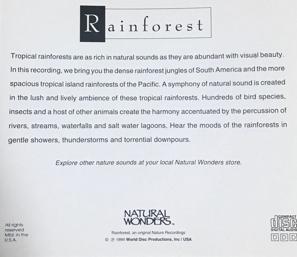 Richard Hooper : Rainforest (CD, Cin)
