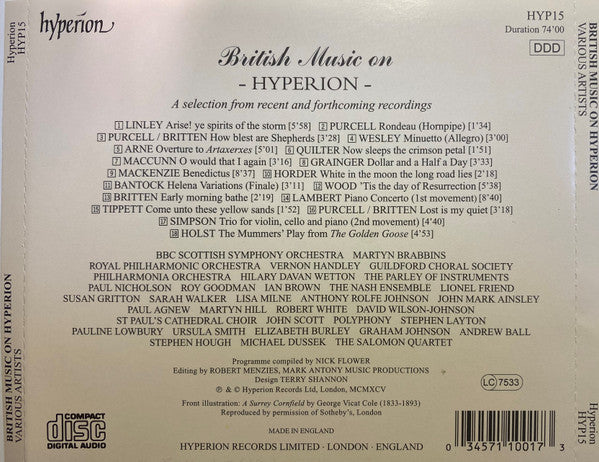 Various : British Music On Hyperion (CD, Comp)