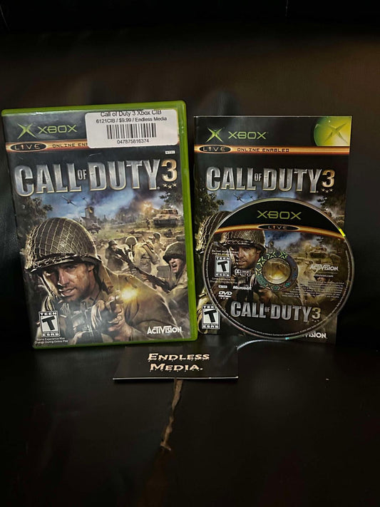 Call of Duty 3 Microsoft Xbox CIB Video Game