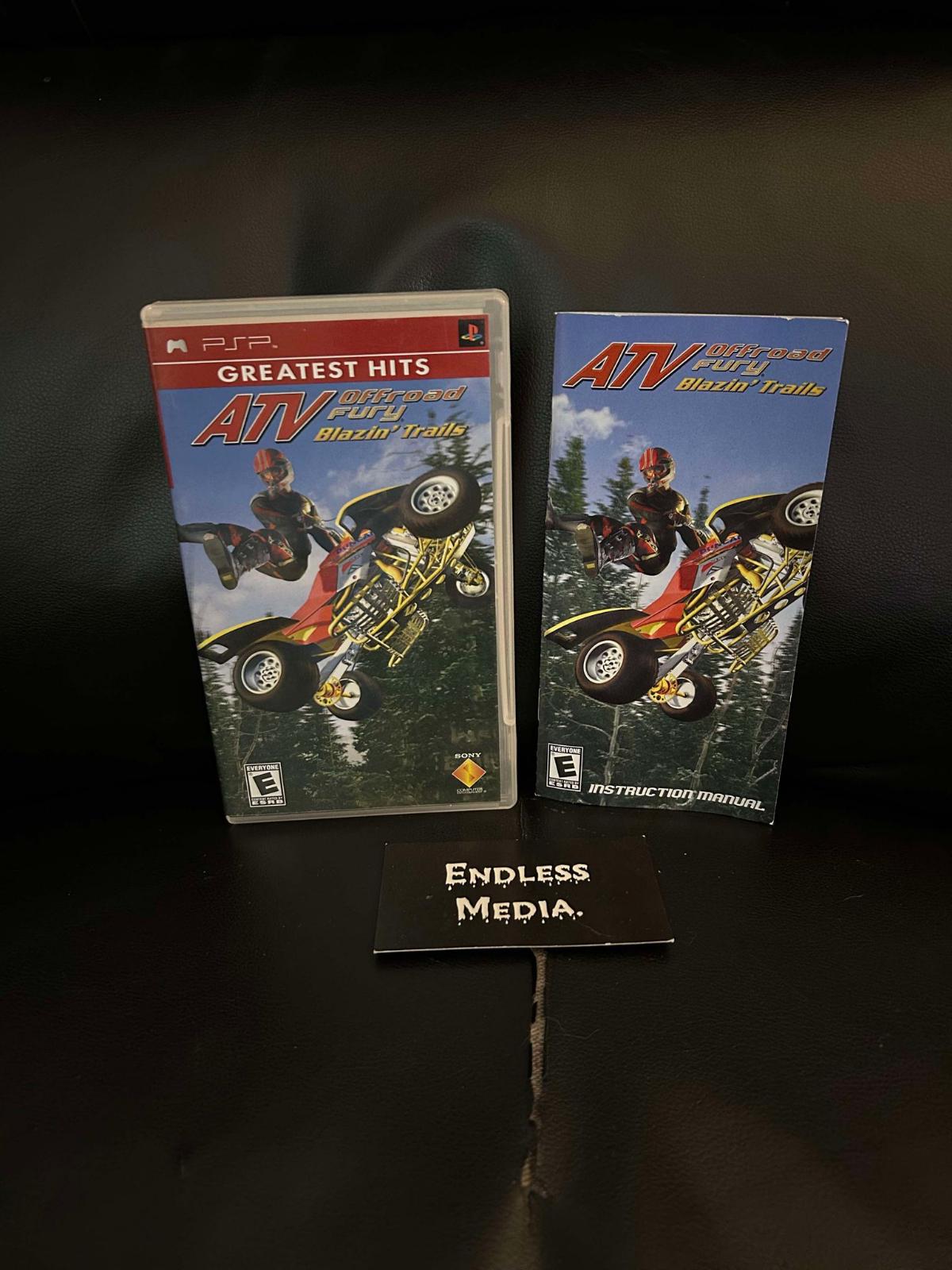 ATV Offroad Fury Blazin Trails [Greatest Hits] Sony PSP Box and Manual Video Game