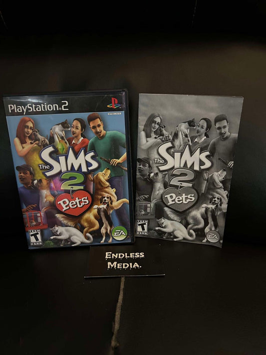 The Sims 2: Pets Sony Playstation 2 Box and Manual Video Game