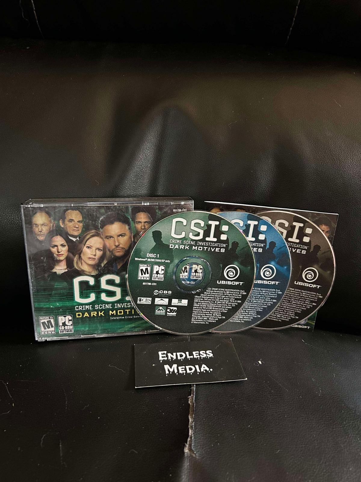 CSI: Crime Scene Investigators Dark Motives PC PC Games Item and Manual Video Game