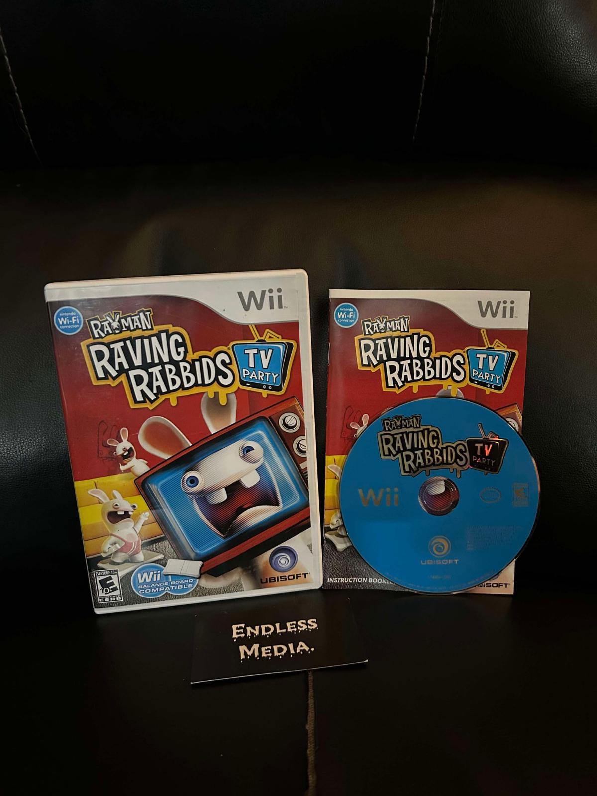 Rayman Raving Rabbids TV Party Nintendo Wii CIB Video Game