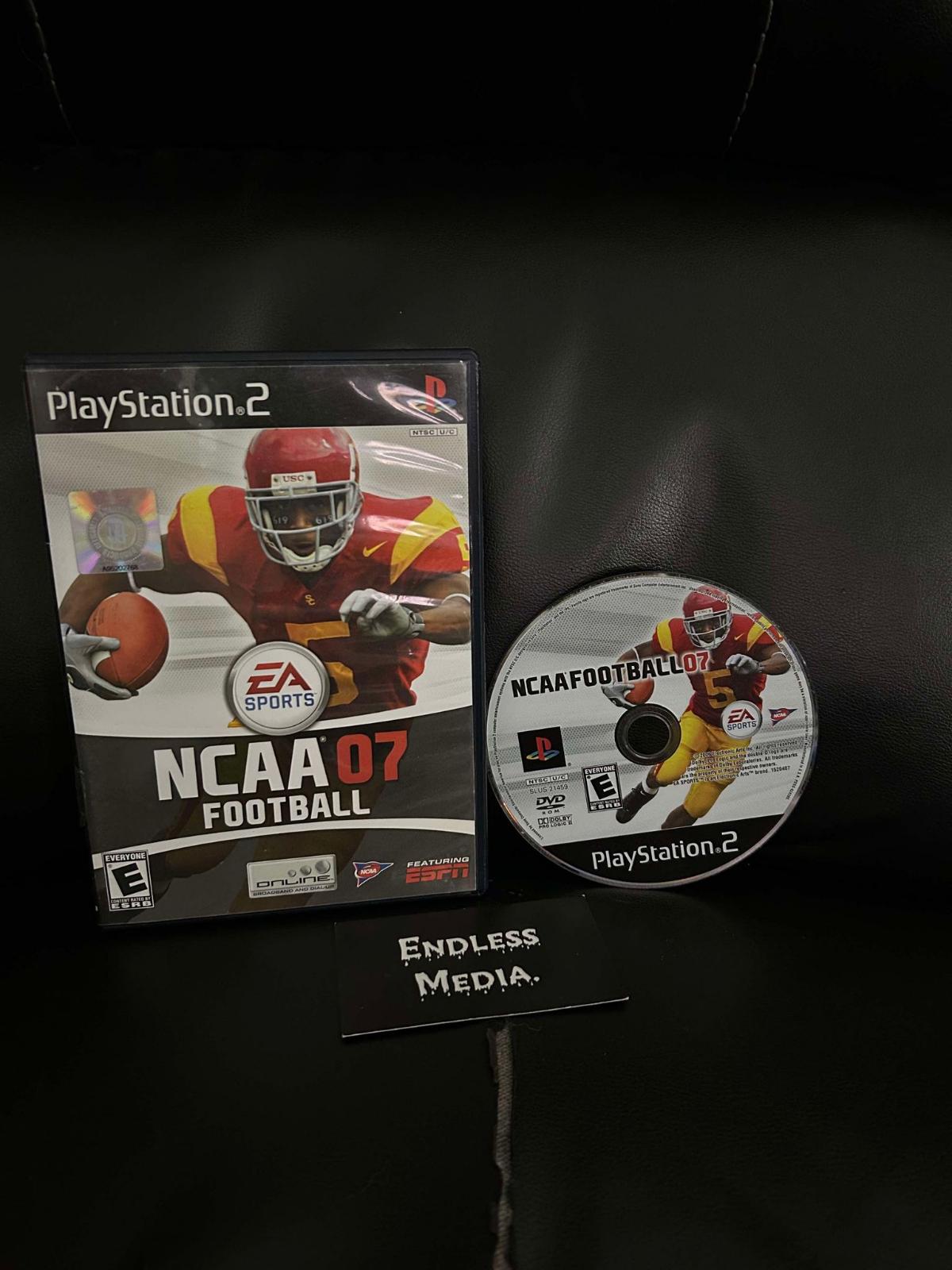 NCAA Football 2007 Sony Playstation 2 Item and Box Video Game