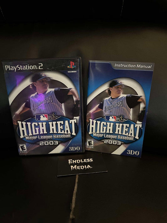 High Heat Baseball 2003 Sony Playstation 2 Box and Manual Video Game