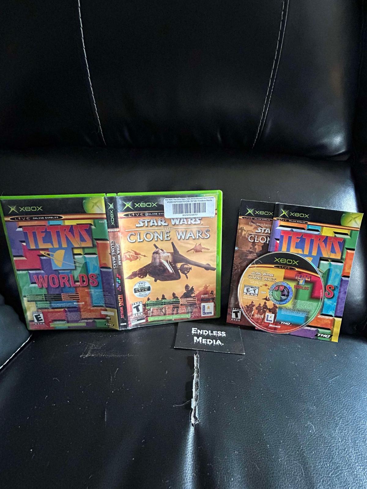 Clone Wars Tetris Worlds Combo Pack Microsoft Xbox CIB Video Game