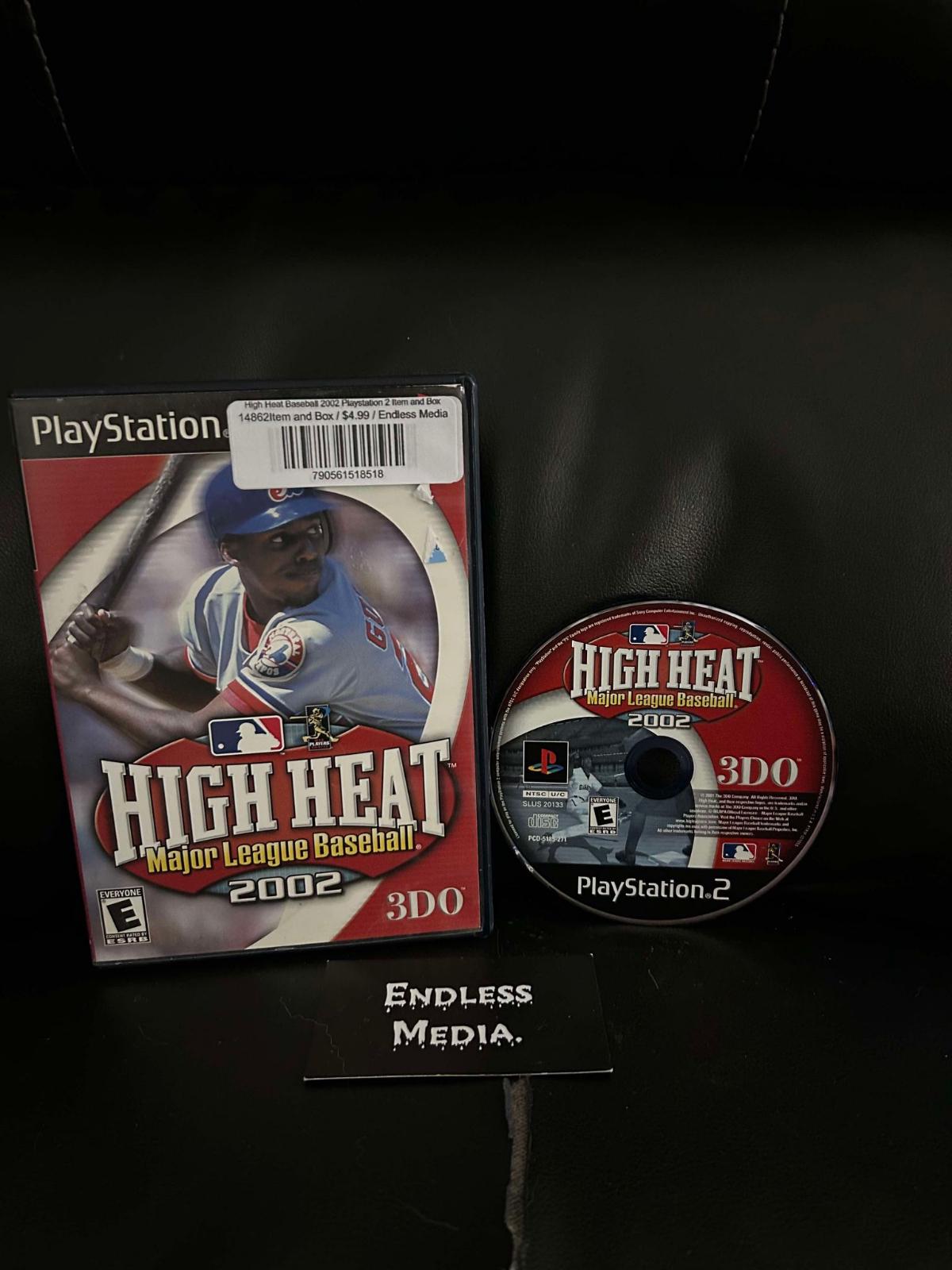 High Heat Baseball 2002 Sony Playstation 2 Item and Box Video Game