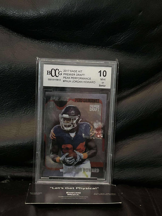 Jordan Howard [Silver] #61 Football Cards 2017 Sage Hit Premier Draft BGS 10 Graded Trading Card