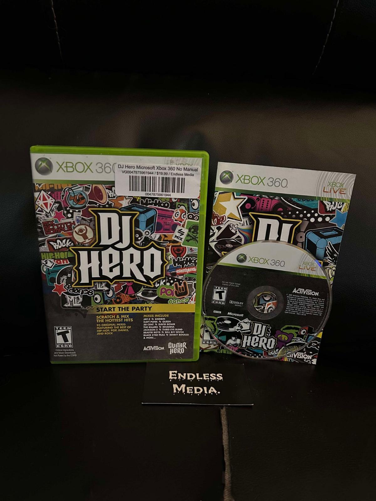 DJ Hero (game only) Microsoft Xbox 360 CIB Video Game