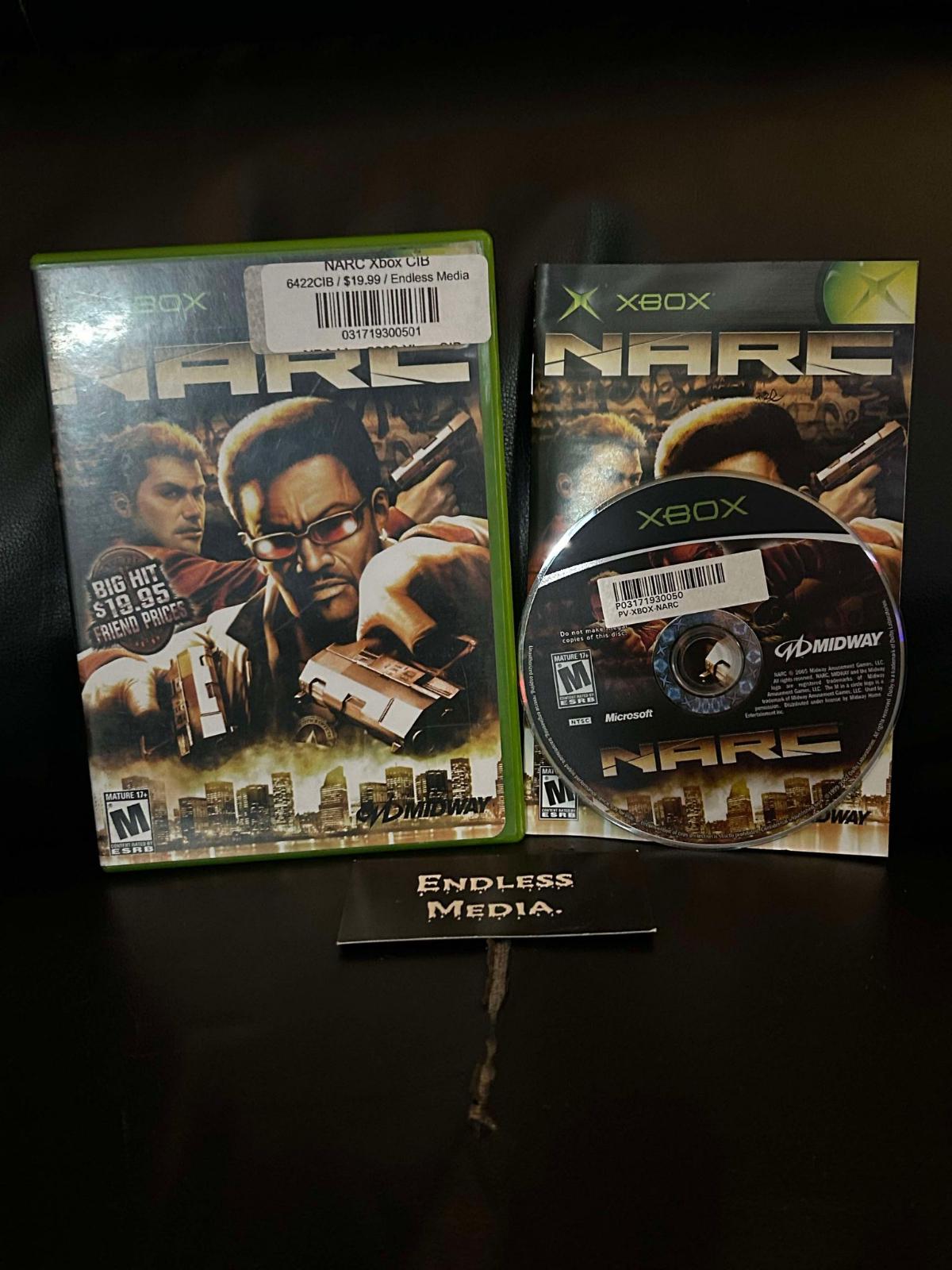 NARC Microsoft Xbox CIB Video Game