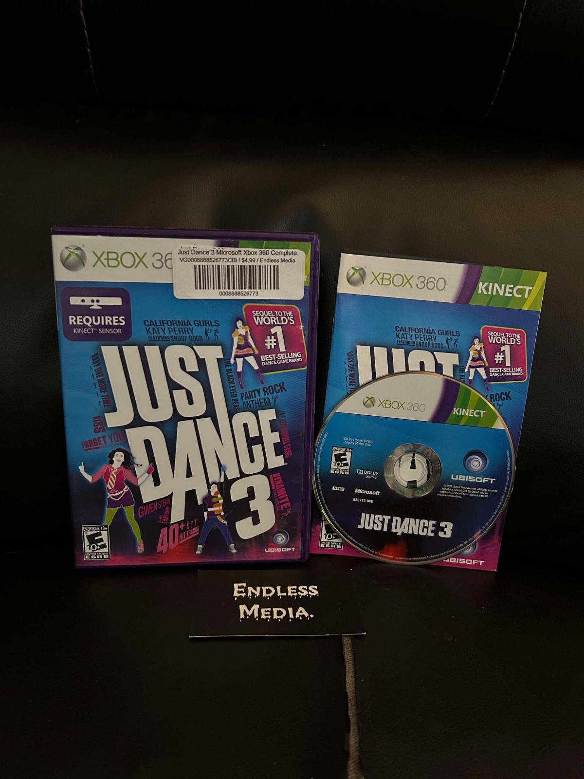 Just Dance 3 Microsoft Xbox 360 CIB Video Game