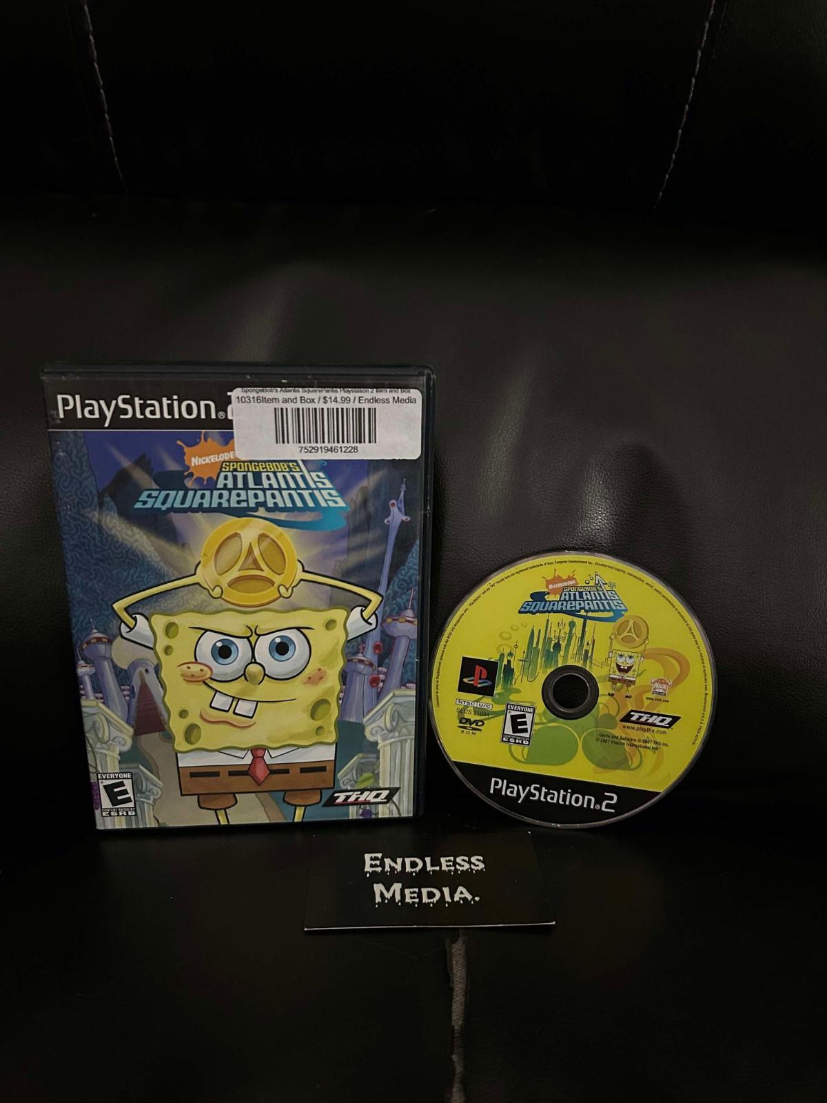 SpongeBob's Atlantis SquarePantis Sony Playstation 2 Item and Box Video Game