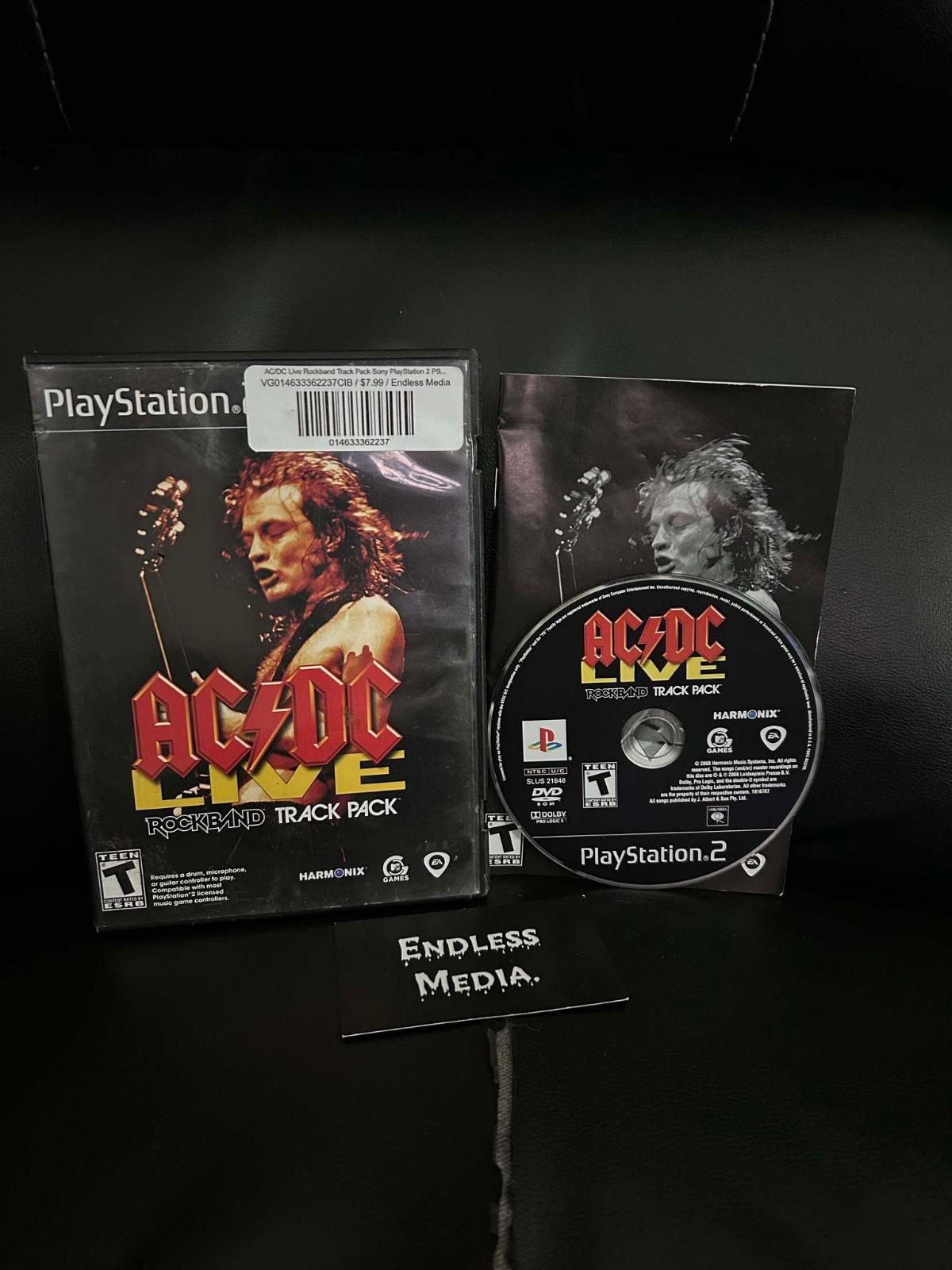 AC/DC Live Rock Band Track Pack Sony Playstation 2 CIB Video Game