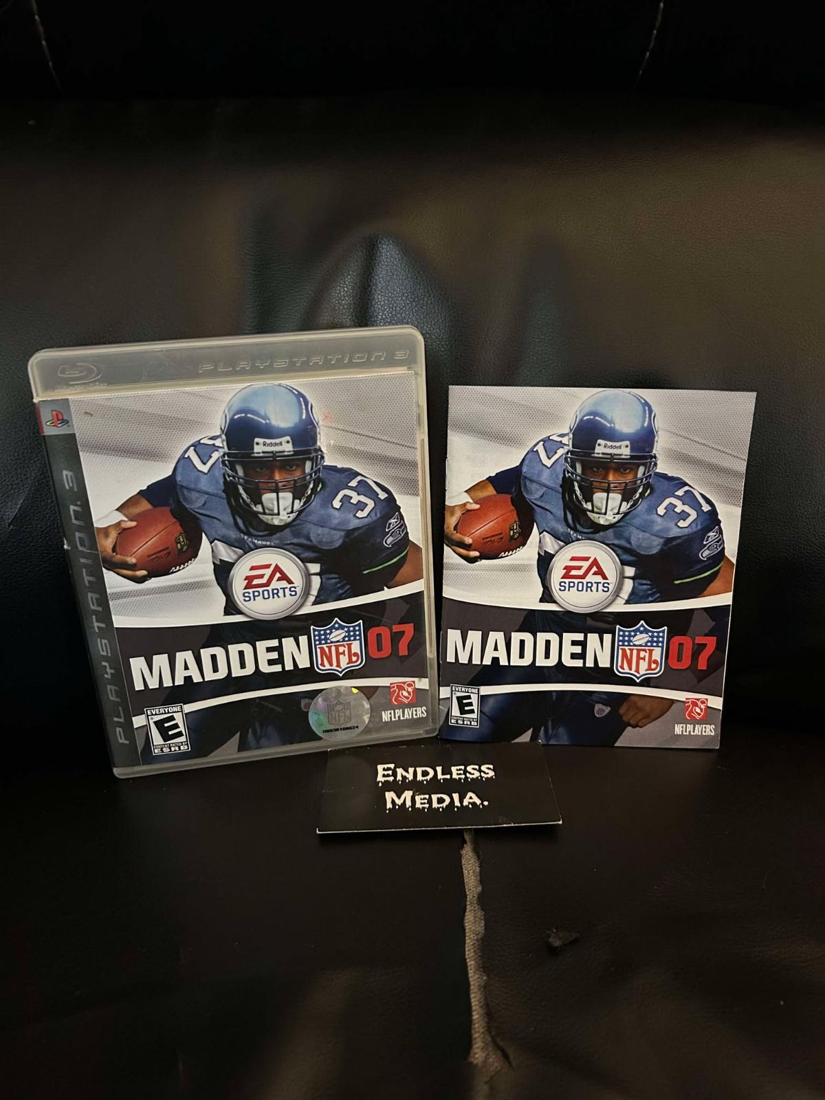 Madden 2007 Sony Playstation 3 Box and Manual Video Game