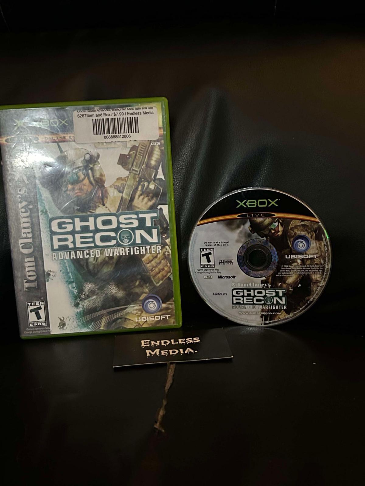 Ghost Recon Advanced Warfighter Microsoft Xbox Item and Box Video Game