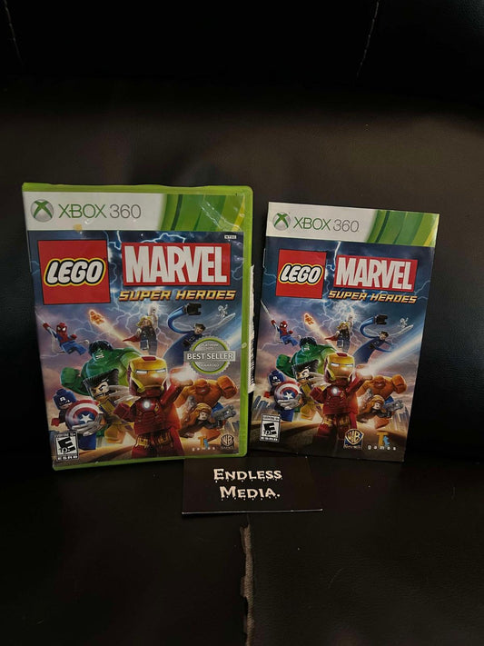 LEGO Marvel Super Heroes Microsoft Xbox 360 Box and Manual Video Game