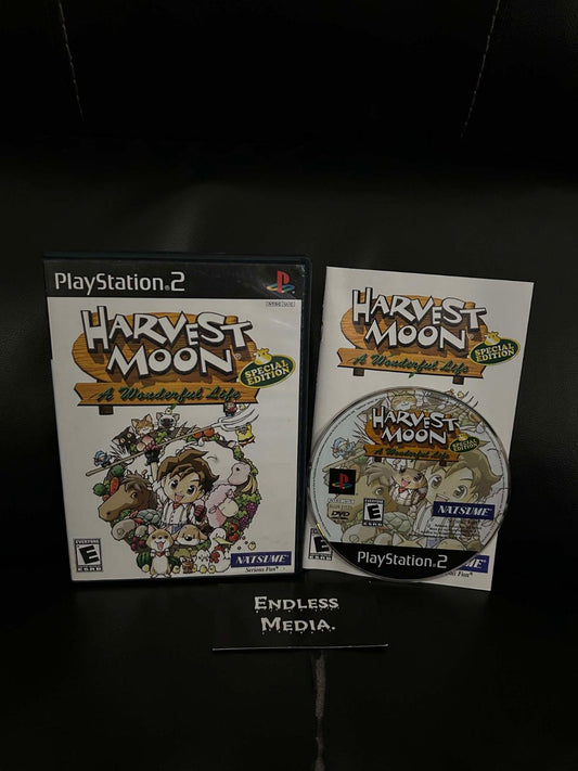 Harvest Moon A Wonderful Life Special Edition Sony Playstation 2 CIB Video Game