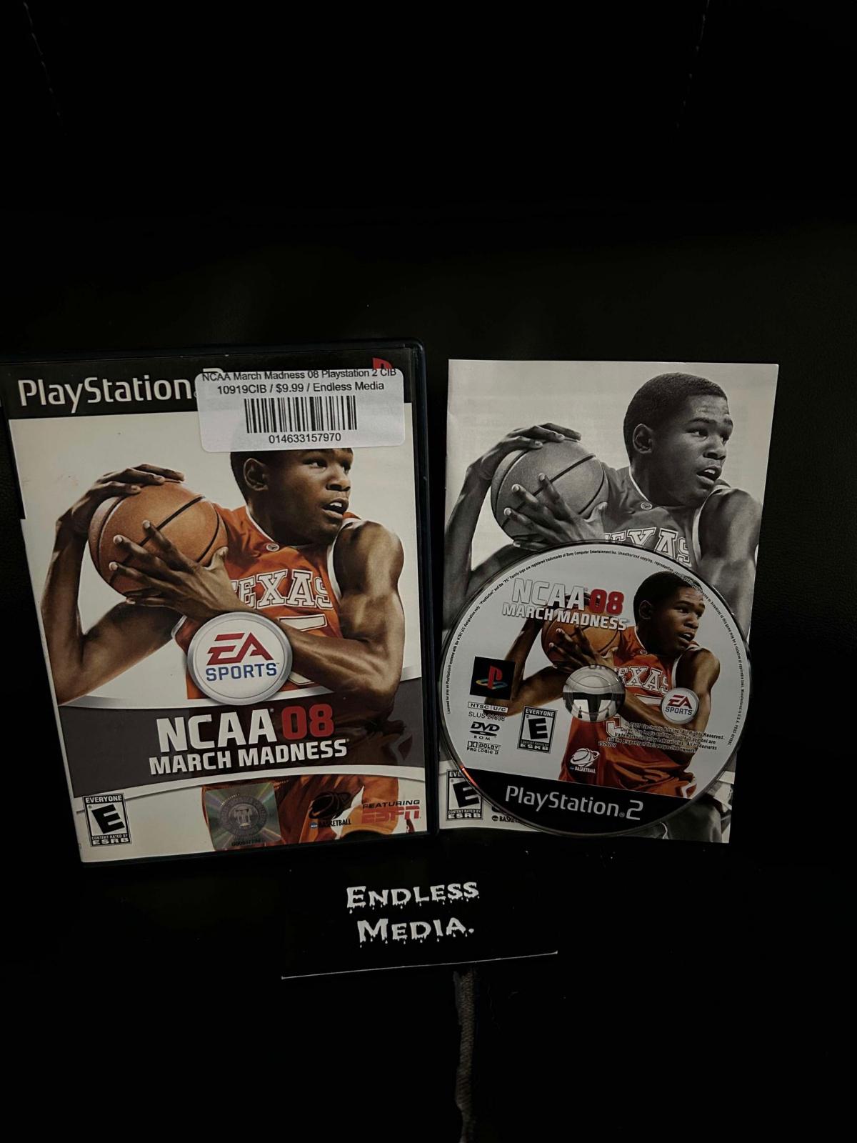 NCAA March Madness 08 Sony Playstation 2 CIB Video Game