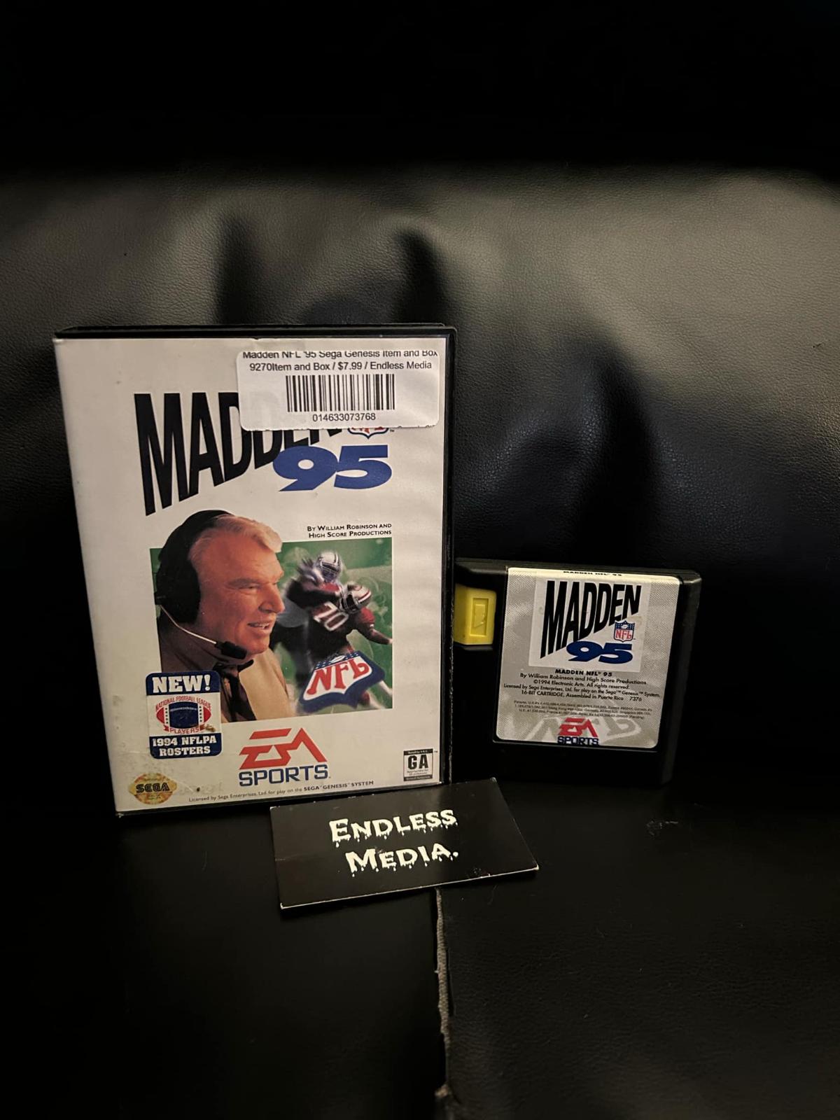 Madden NFL '95 Sega Sega Genesis Item and Box Video Game