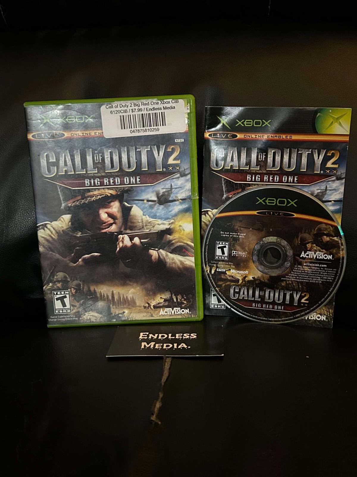 Call of Duty 2 Big Red One Microsoft Xbox CIB Video Game