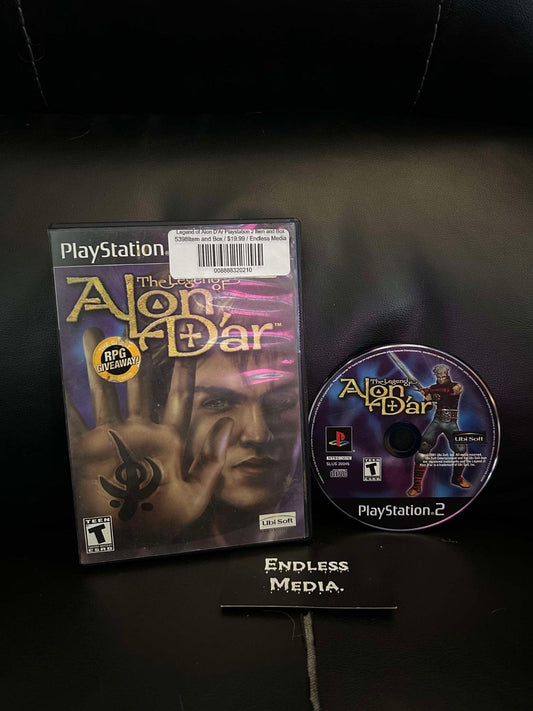 Legend of Alon D'Ar Sony Playstation 2 Item and Box Video Game