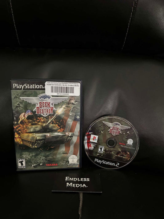 Seek and Destroy Sony Playstation 2 Item and Box Video Game