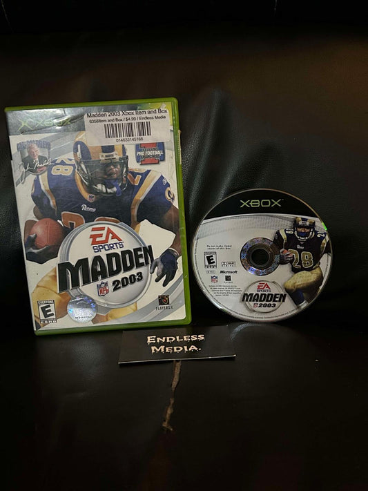 Madden 2003 Microsoft Xbox Item and Box Video Game